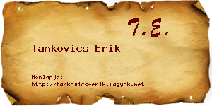 Tankovics Erik névjegykártya